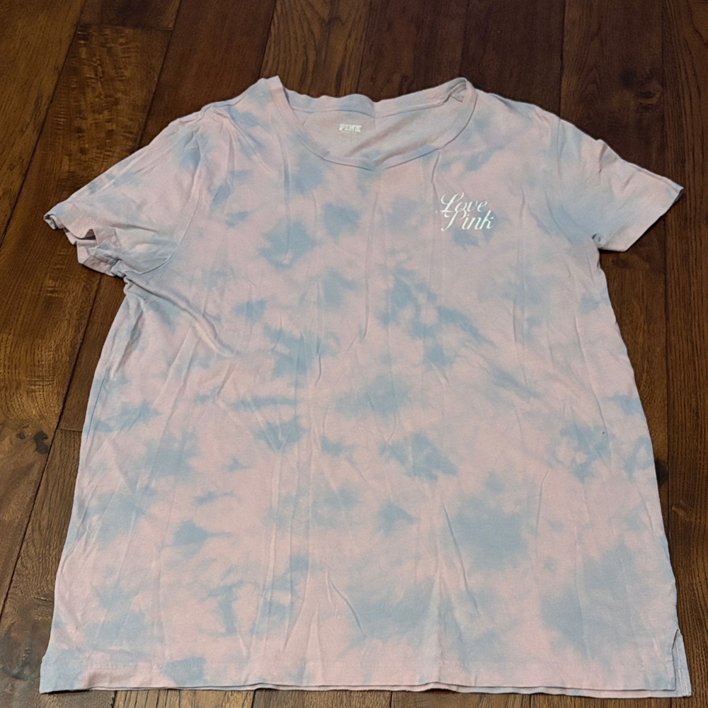 P. I. N. K. size L, Pink and Blue Tie-Dye T-Shirt